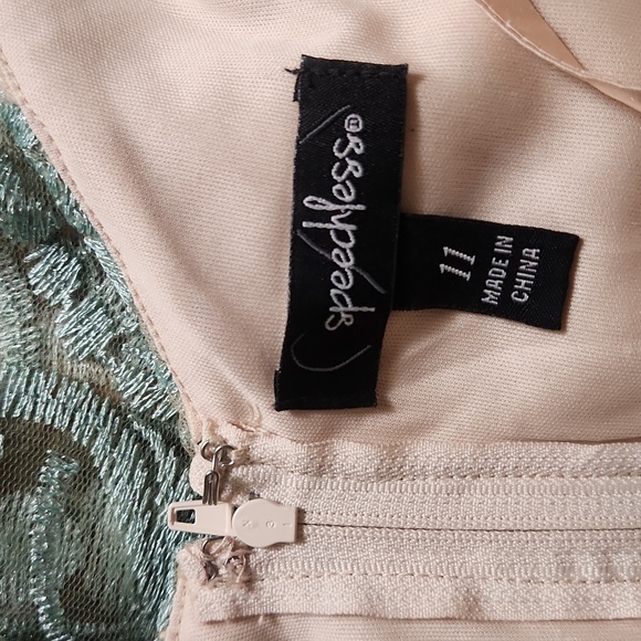 Speechless Mint Green and Biege Strap Gown, Size:11 - Picture 6 of 6